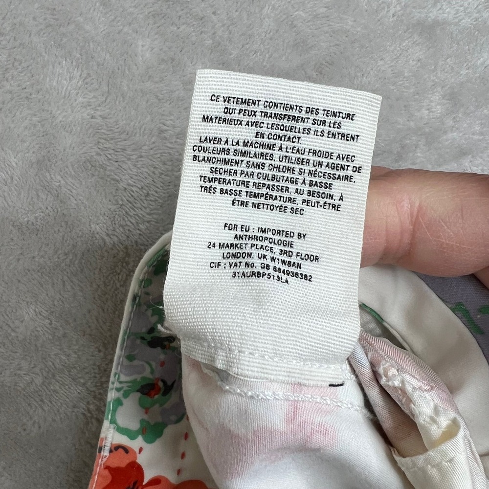 Anthropologie Cartonnier Pants Women's Floral Crop Slacks Sz 6 Bloomcore Cottage - Picture 10 of 10